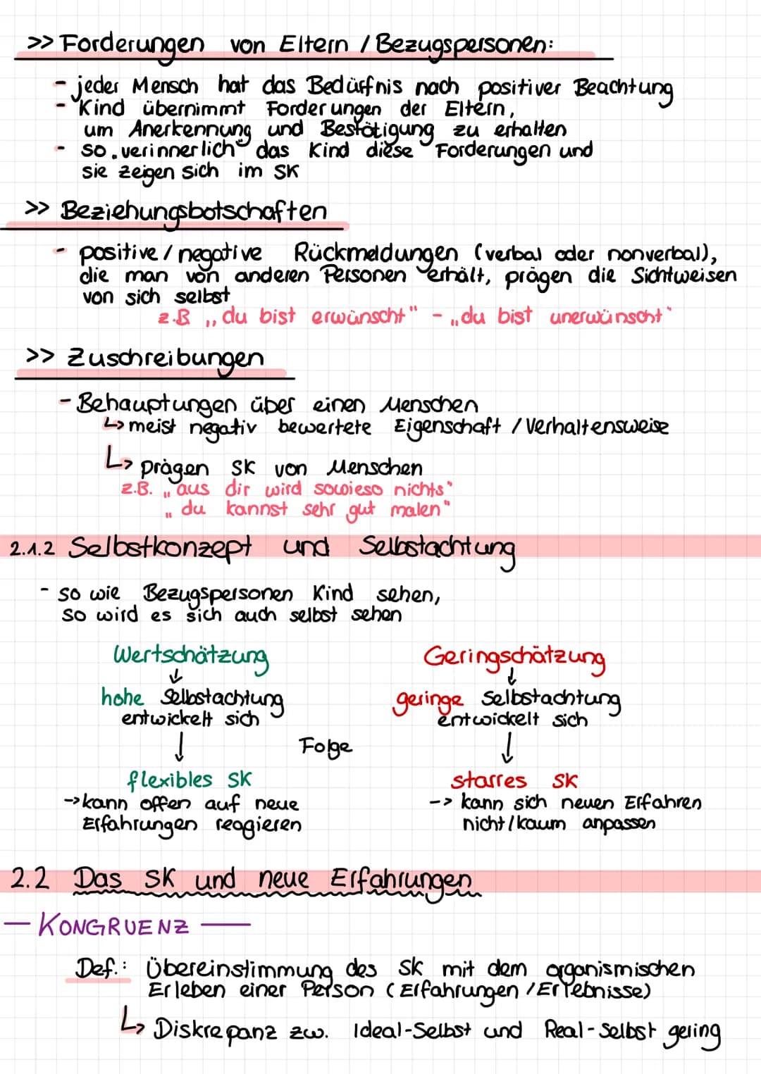 Persönlichkeitspsychologie
PERSONENKONZENTRIERTE THEORIE VON ROGERS
1) GRUNDINNAHMEN
• Aktualisierungstendenz
->
→ jeder Mensch besitzt eine