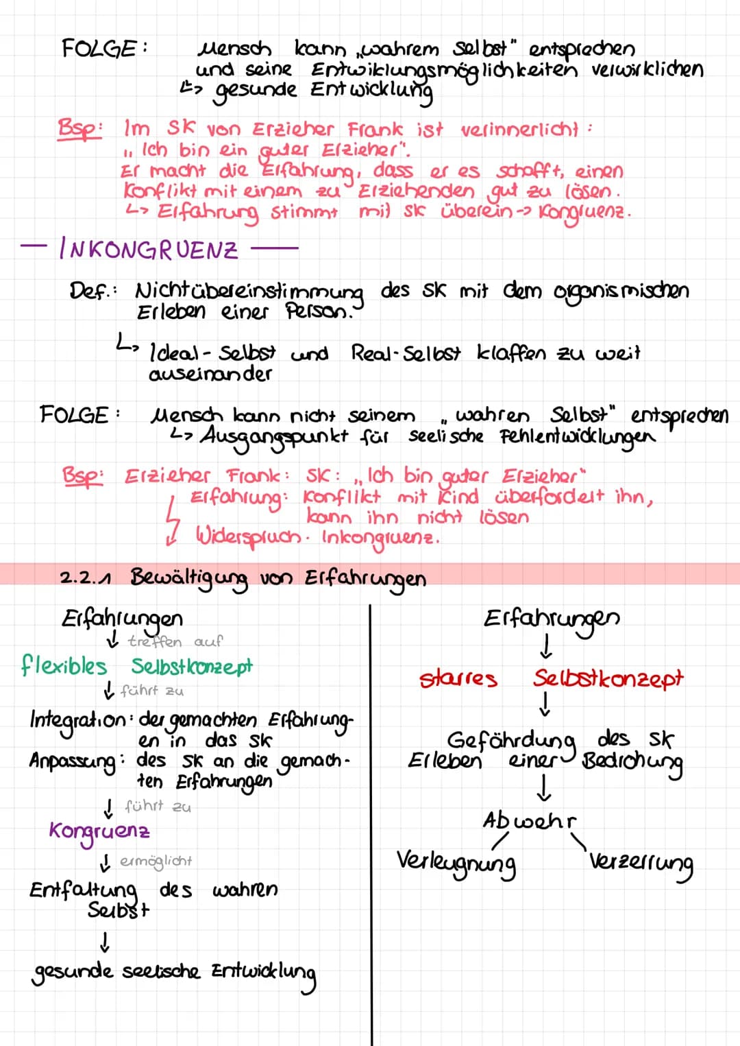 Persönlichkeitspsychologie
PERSONENKONZENTRIERTE THEORIE VON ROGERS
1) GRUNDINNAHMEN
• Aktualisierungstendenz
->
→ jeder Mensch besitzt eine