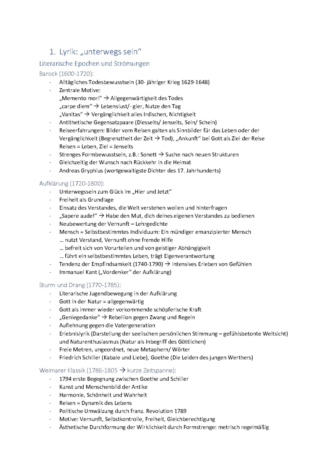 Lyrik: Epochen, Reime, Metrum, Kadenzen, rhetorische Figuren