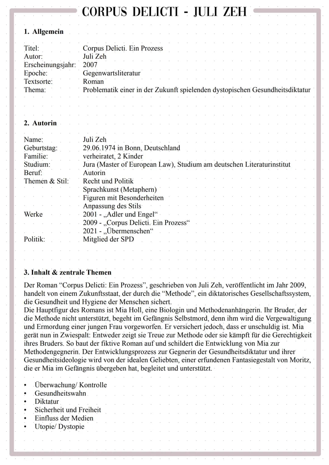 5. Figurenkonstellation
Bewunderung
●
●
Zweck
Heinrich Kramer
dunder Haare, schwarze Augen (15)
selbstsicher (s. 30 ff)
●
CORPUS DELICTI
-An