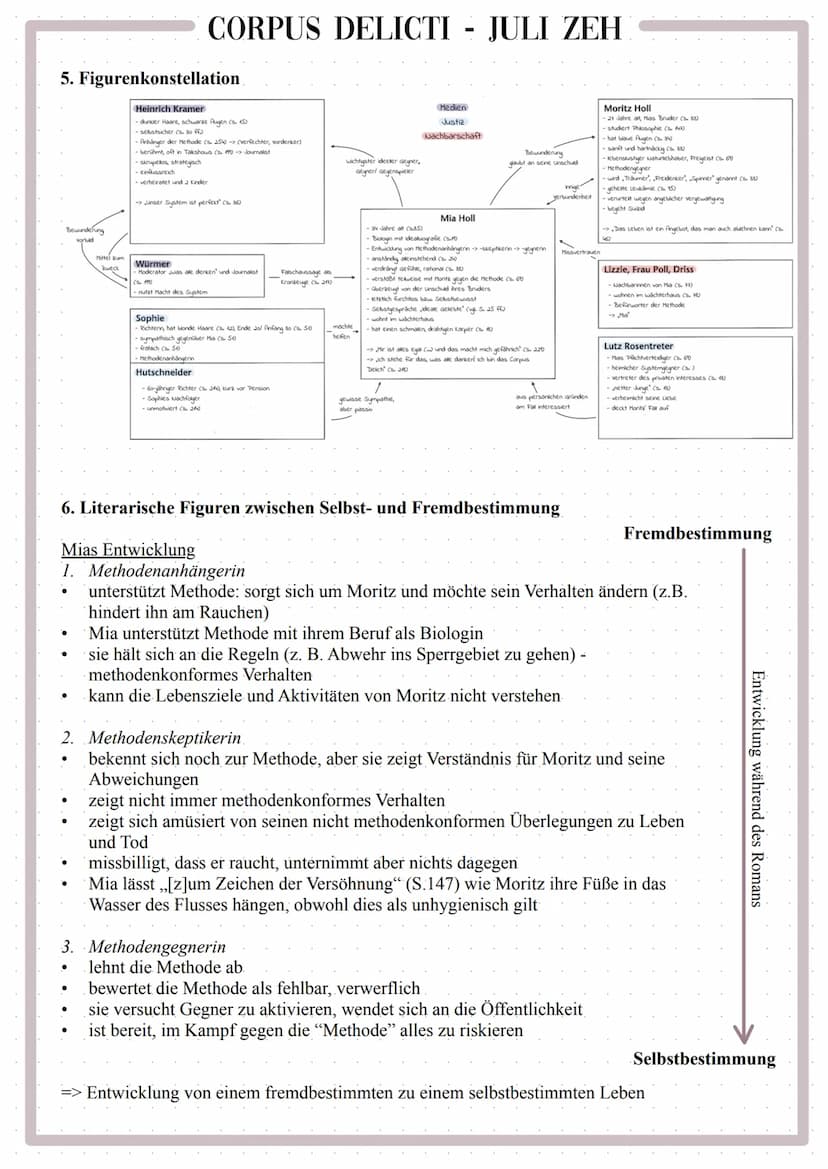 5. Figurenkonstellation
Bewunderung
●
●
Zweck
Heinrich Kramer
dunder Haare, schwarze Augen (15)
selbstsicher (s. 30 ff)
●
CORPUS DELICTI
-An