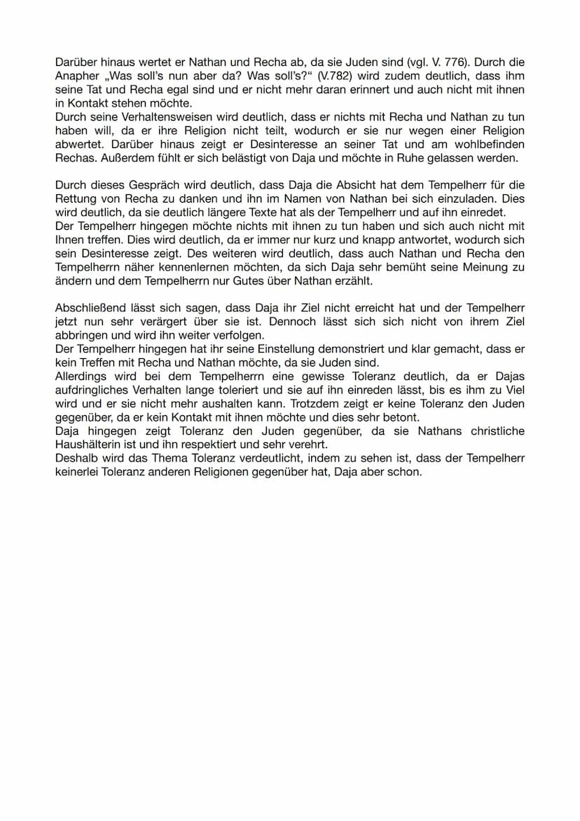 Der vorliegende Textauszug Erster Aufzug. Sechster Auftritt" stammt aus dem
dramatischen Gedicht ,,Nathan der Weise" von Gotthold Ephraim Le