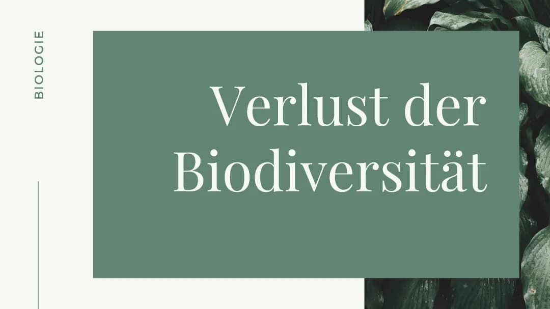 Verlust der Biodiversität 