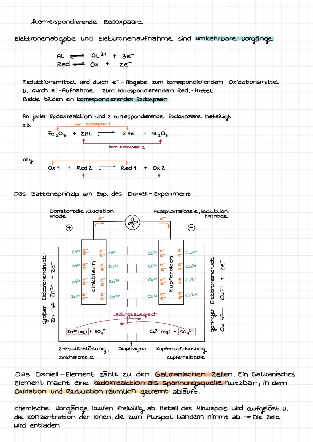 Chemie Zusammenfassung
redorreaktionen.
Oxidation : e-Abgabe (Erhöhung der Oxidationszahlen)
Reduktion: e-- Aufnahme (Erniedrigung d. Oxidat
