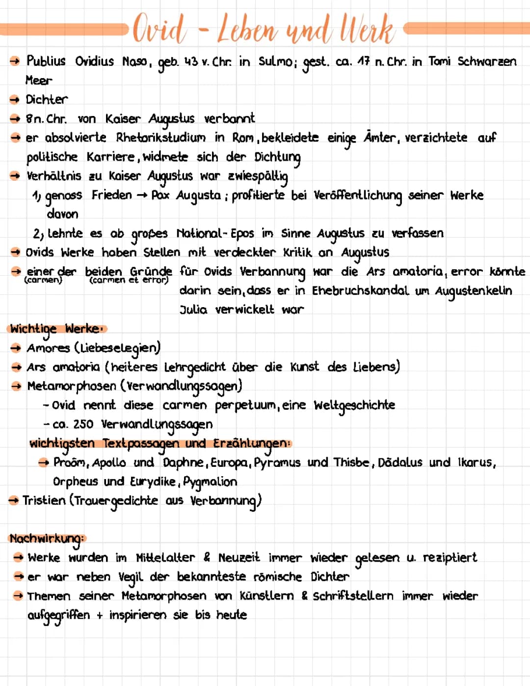Ovid-Leben und Werke