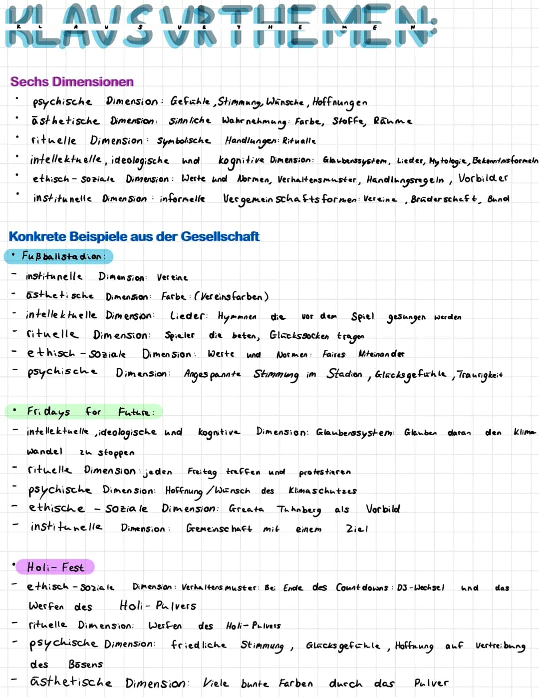 KLAVS VR THEMEN:
Sechs Dimensionen
.
Konkrete Beispiele aus der Gesellschaft
psychische Dimension: Gefühle, Stimmung, Wünsche, Hoffnungen
äs