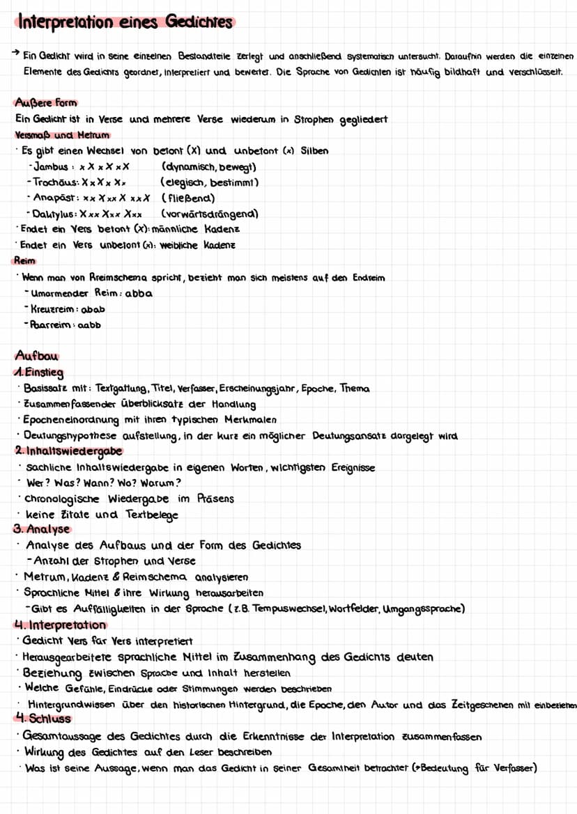Deutsch Abitur 2022
Epochen
Deutungshypothese
Inhaltsangabe
Literarische Erörterung
Interpretation Kurzprosa
Interpretation Gedicht
Gedichts