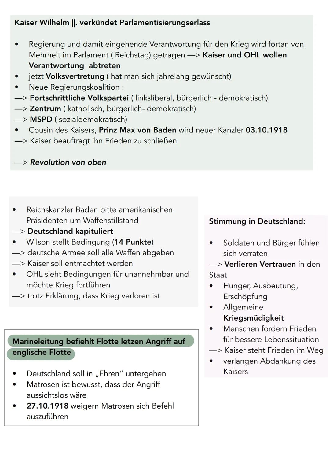 Lernzettel Geschichte LK Klausur 15.05.2023
- 1. Weltkrieg & Anfang Weimarer Republik
Julikriese :
●
Attentat auf österreichischen Thronfolg