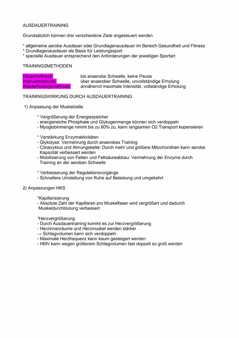 Allgemeine Gesetzmäßigkeiten und Trainingsprinzipien
1) QUALITÄTSGESETZ
,,Spezifische Reize bewirken spezifische Anpassungsreaktionen"
2) HO