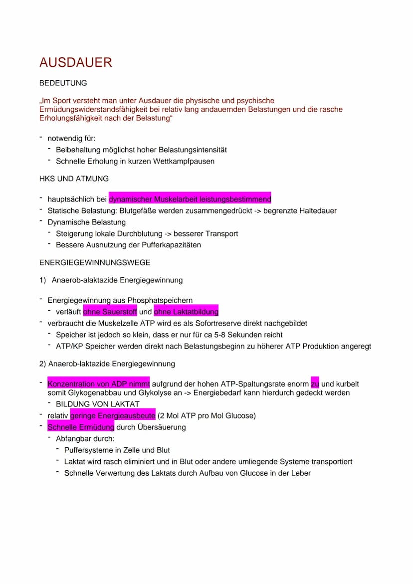 Allgemeine Gesetzmäßigkeiten und Trainingsprinzipien
1) QUALITÄTSGESETZ
,,Spezifische Reize bewirken spezifische Anpassungsreaktionen"
2) HO