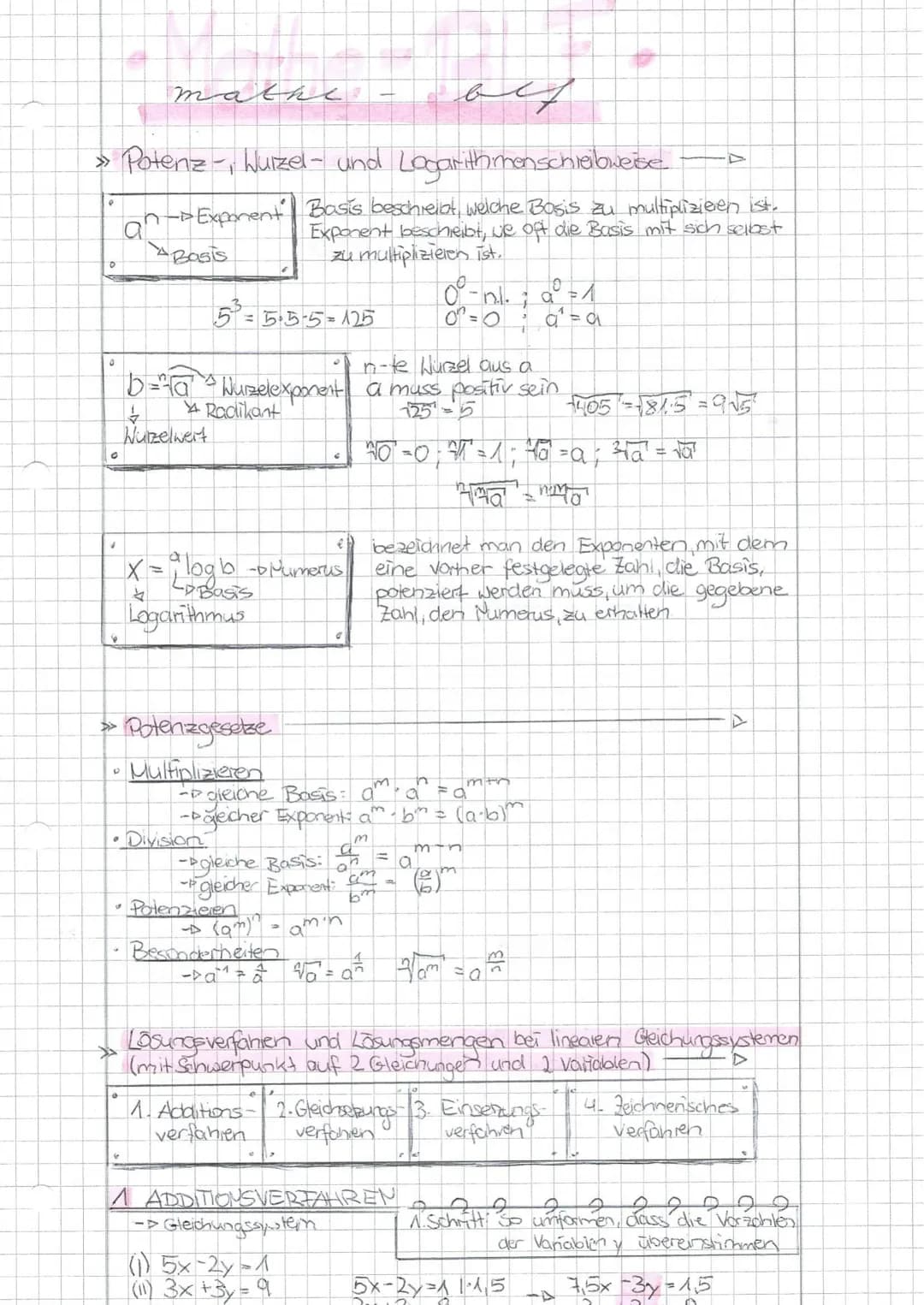 。
» Potenz-, Wurzel- und Logarithmenscheibweise
in->Exponent Basis beschrellot, welche Basis zu multiplizieren ist.
Exponent beschreibt, we 