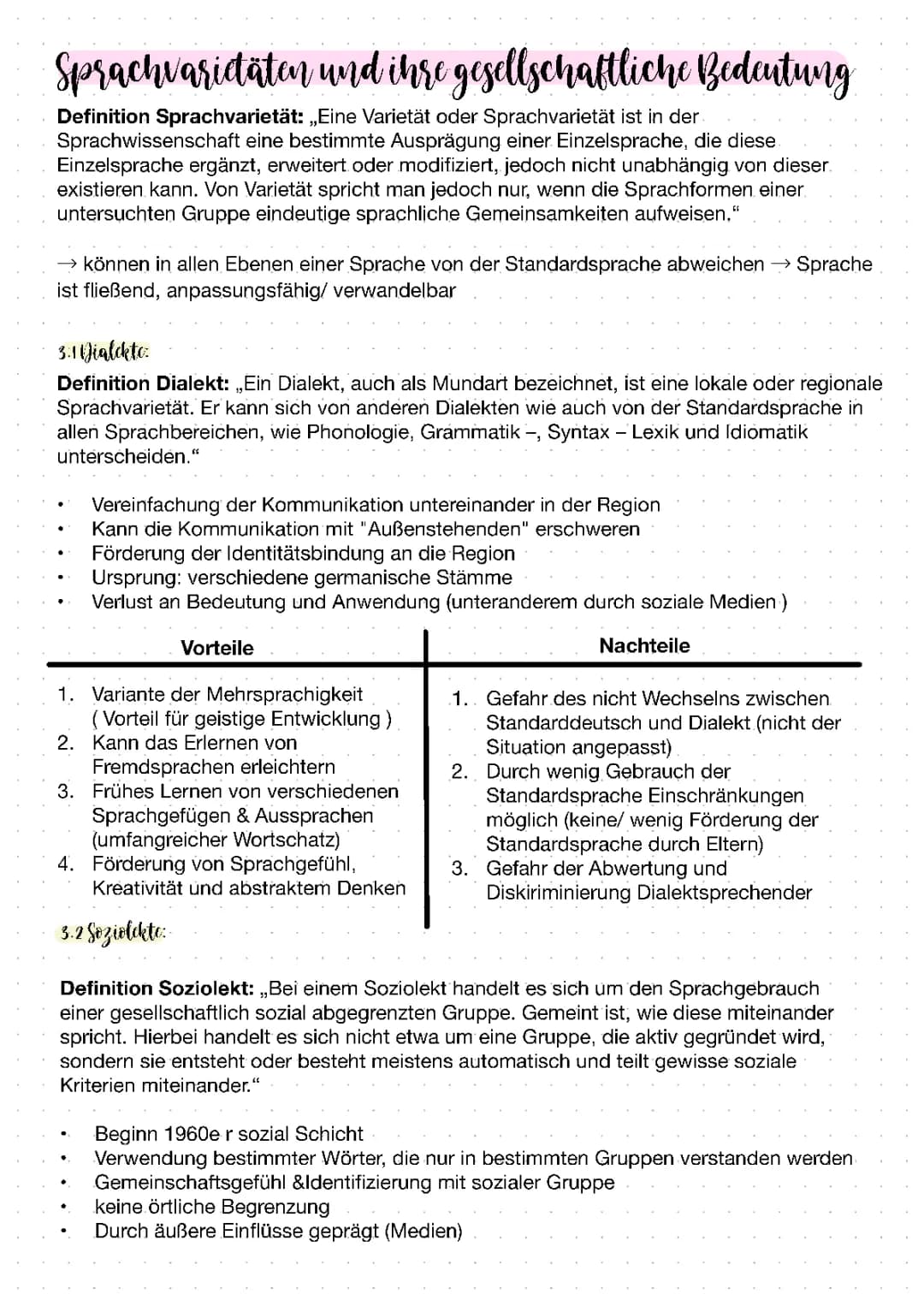 Sprachvarietäten 