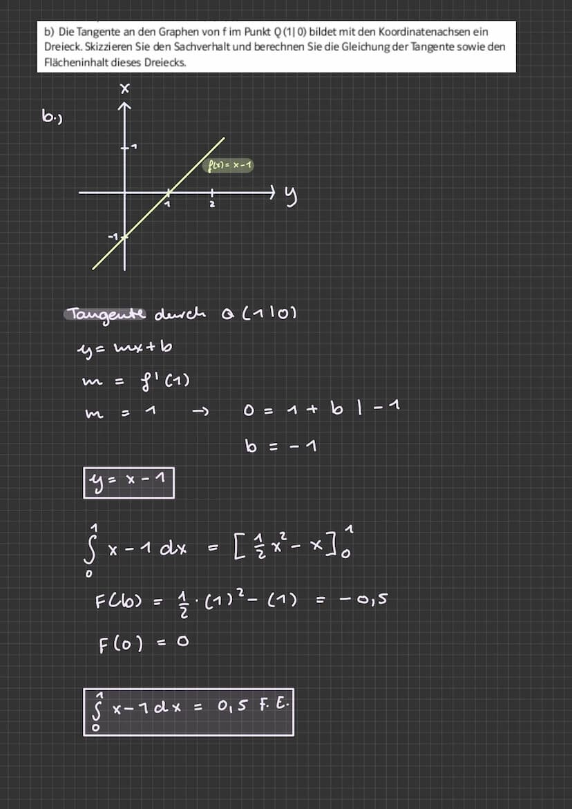 Hausaufgabe
1 Gegeben ist die natürliche Logarithmusfunktion f mit f(x) = In(x).
a) Bestimmen Sie den Wert der Ableitung an der Stelle x = e