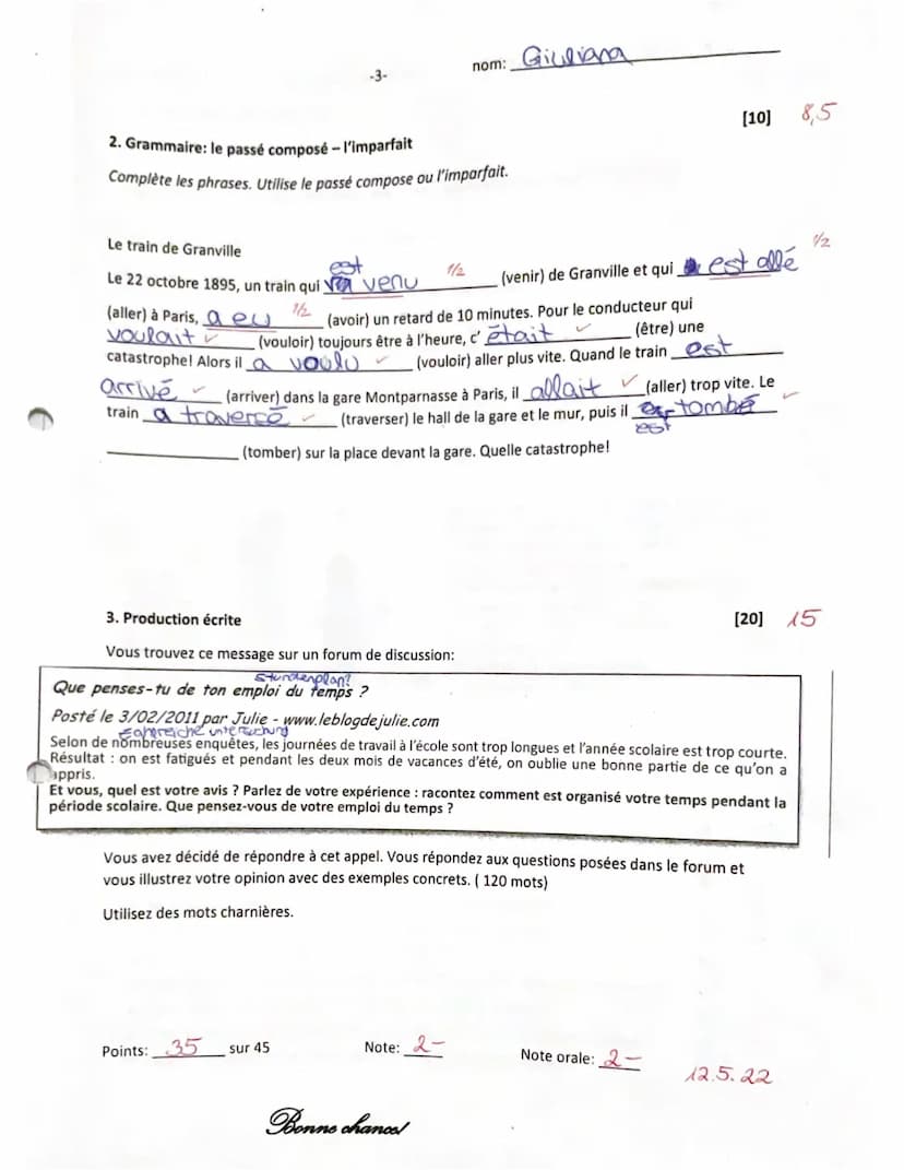 10ab Français
Interrogation écrite no 3
1. Compréhension de l'oral
DORCET
Vous allez écouter deux documents audio. Vous écouterez chaque doc