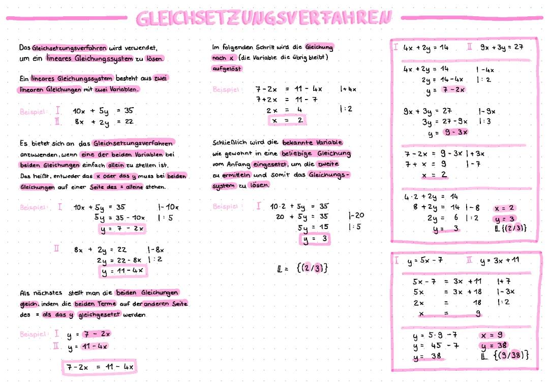 Gleichsetzungsverfahren 