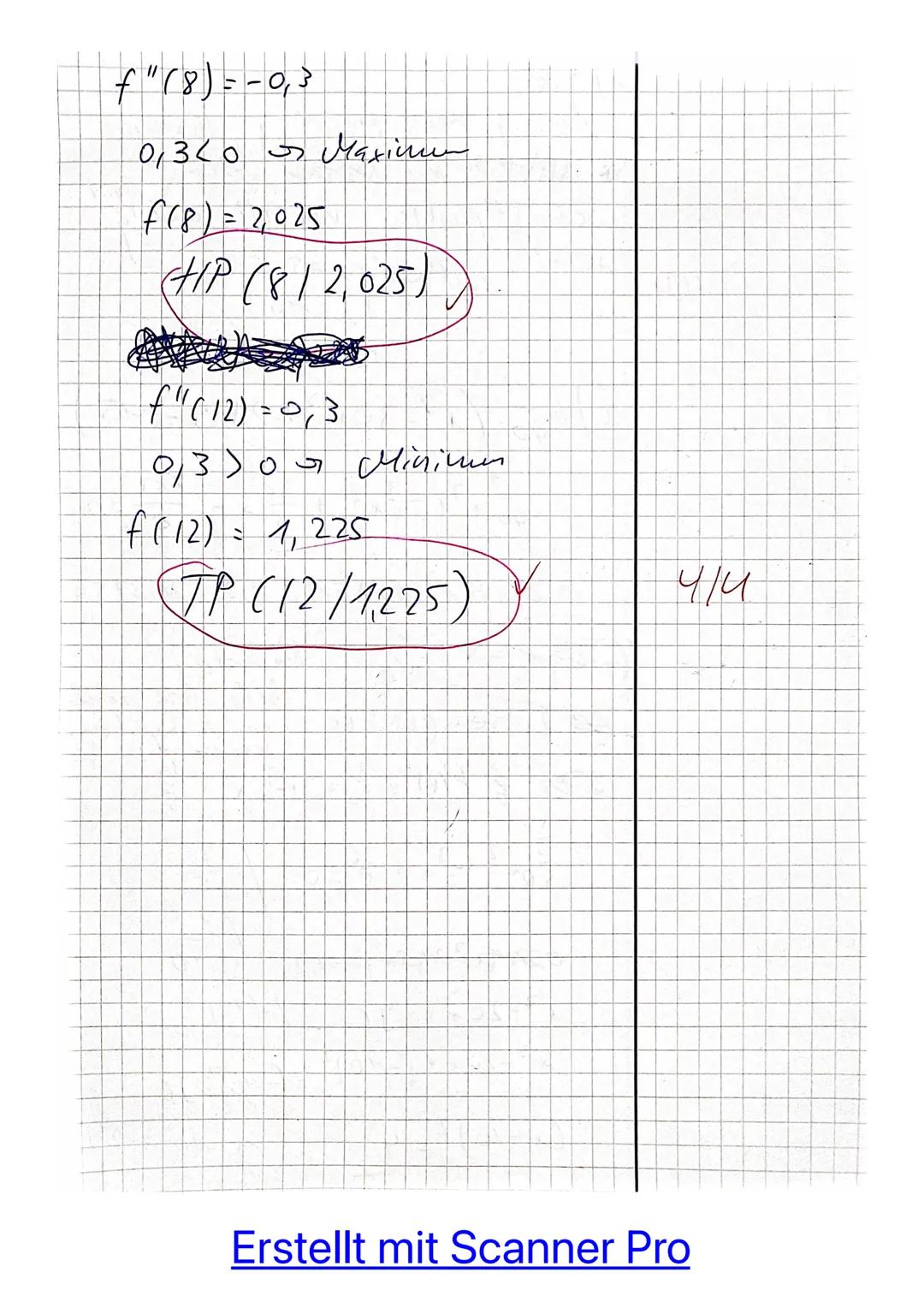 1. Teil (ohne Hilfsmittel) max. 25 Minuten
Aufgabe 1:
Gegeben ist die Funktion f mit f(x) = -0,5x³ + 3x².
Bestimmen Sie das Krümmungsverhalt