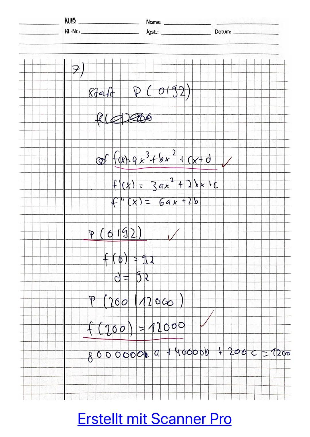 1. Teil (ohne Hilfsmittel) max. 25 Minuten
Aufgabe 1:
Gegeben ist die Funktion f mit f(x) = -0,5x³ + 3x².
Bestimmen Sie das Krümmungsverhalt