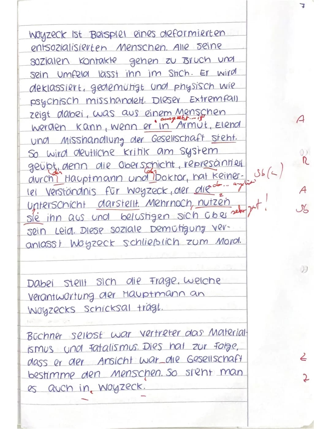 J1 - Deutsch Leistungsfach: Klausur Nr. 3 25.3.20228
Melanie
Interpretation einer Dramenszene mit Zusatzaufgabe
Thema Georg Büchner: Woyzeck