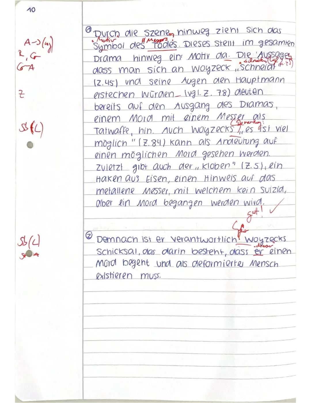 J1 - Deutsch Leistungsfach: Klausur Nr. 3 25.3.20228
Melanie
Interpretation einer Dramenszene mit Zusatzaufgabe
Thema Georg Büchner: Woyzeck