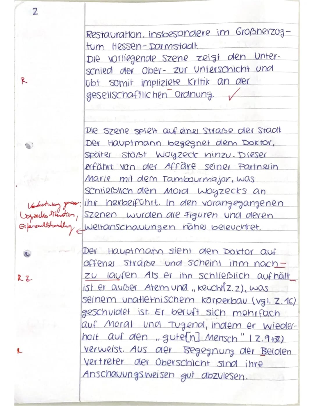 J1 - Deutsch Leistungsfach: Klausur Nr. 3 25.3.20228
Melanie
Interpretation einer Dramenszene mit Zusatzaufgabe
Thema Georg Büchner: Woyzeck