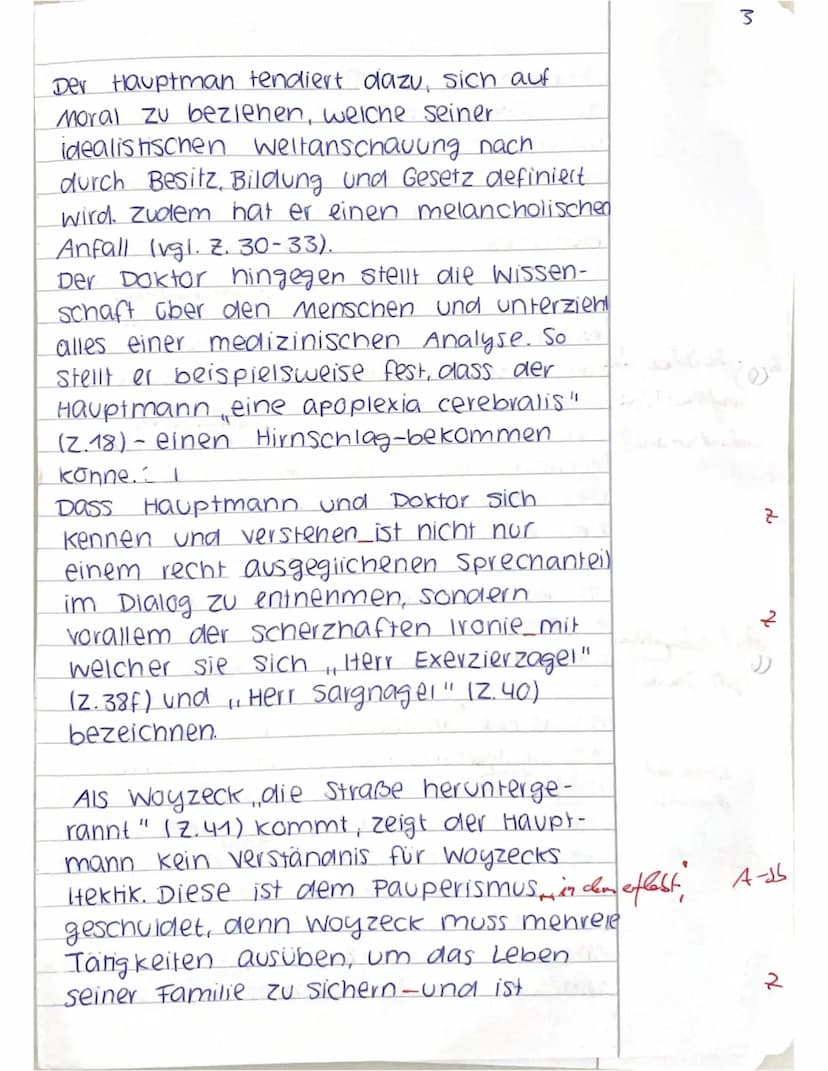 J1 - Deutsch Leistungsfach: Klausur Nr. 3 25.3.20228
Melanie
Interpretation einer Dramenszene mit Zusatzaufgabe
Thema Georg Büchner: Woyzeck
