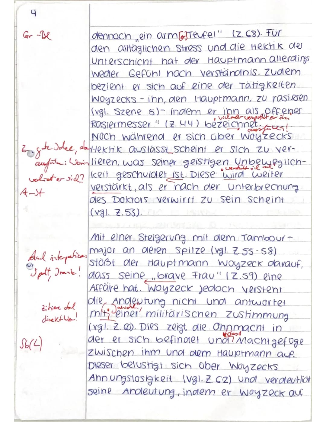 J1 - Deutsch Leistungsfach: Klausur Nr. 3 25.3.20228
Melanie
Interpretation einer Dramenszene mit Zusatzaufgabe
Thema Georg Büchner: Woyzeck