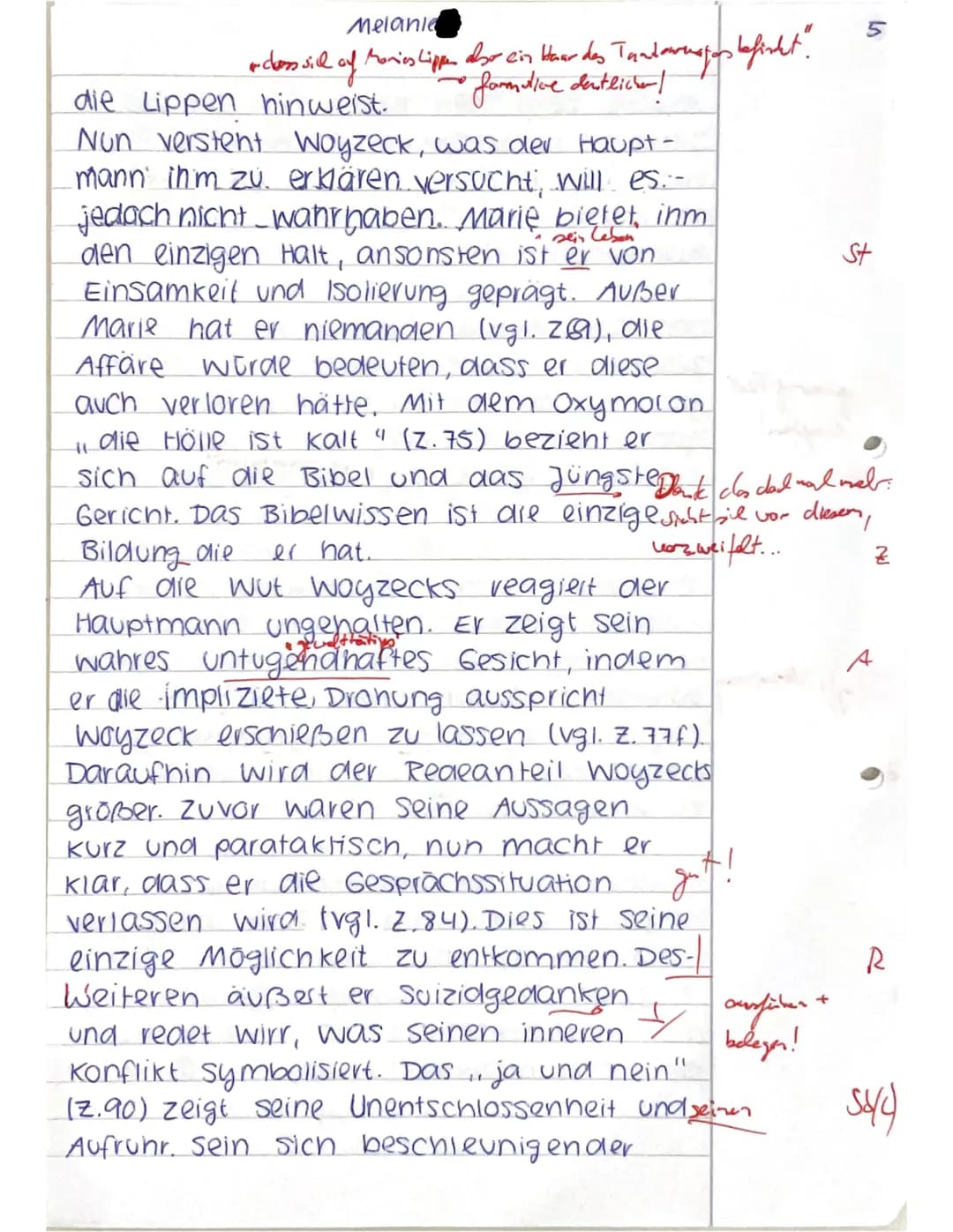 J1 - Deutsch Leistungsfach: Klausur Nr. 3 25.3.20228
Melanie
Interpretation einer Dramenszene mit Zusatzaufgabe
Thema Georg Büchner: Woyzeck