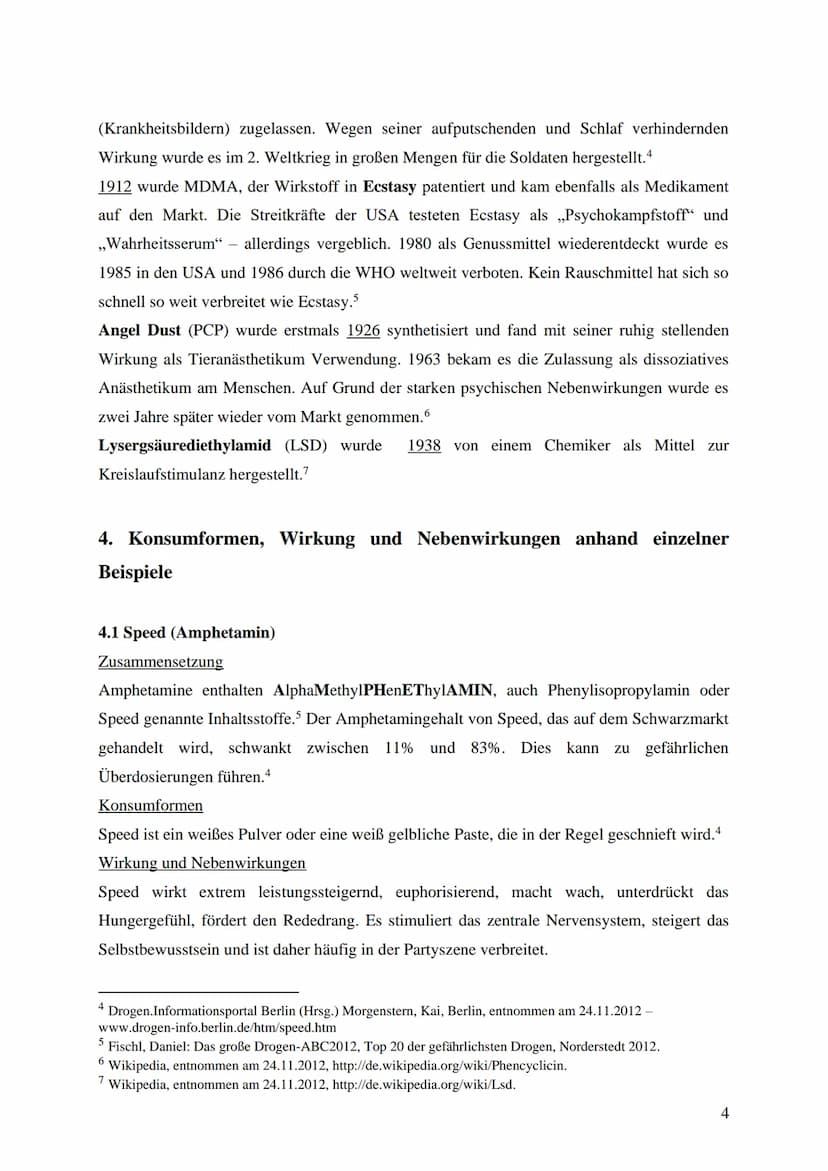 Thema der Arbeit:
Sie sind schön, bunt und gefährlich:
Synthetische Rauschmittel
Unterrichtsfach: Biologie
Lehrerin:
XXX
Abgabetermin: XXX
P