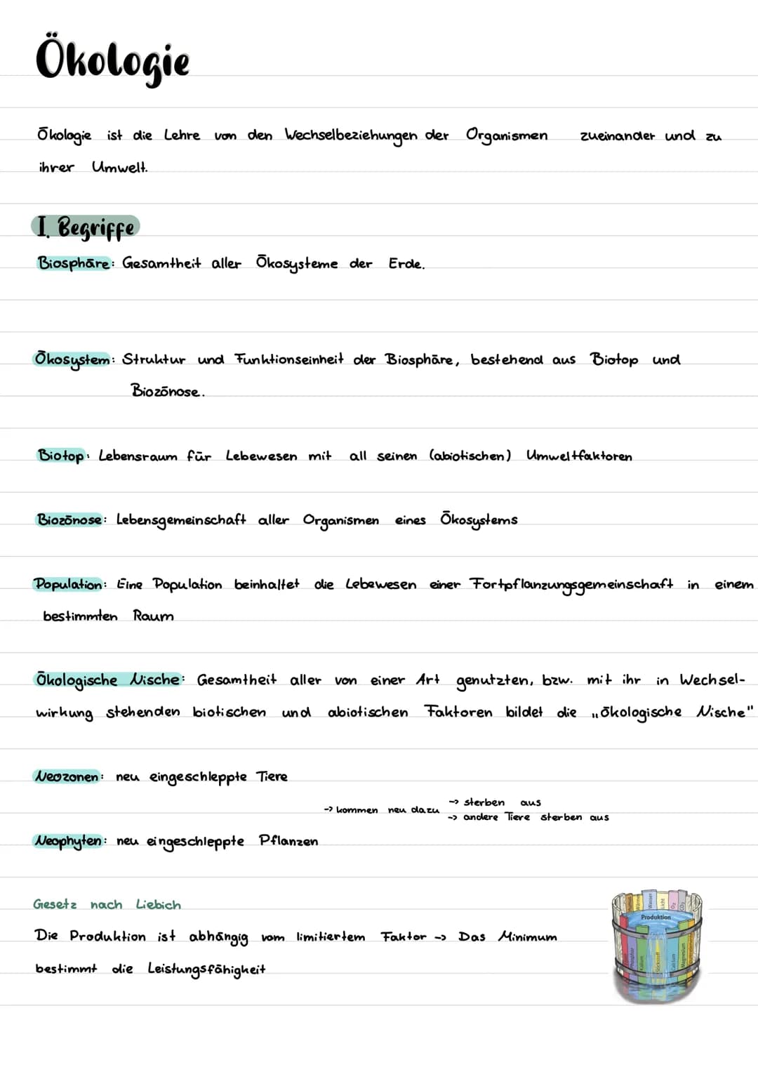 Inhalt
I. Begriffe
II. abiotische Faktoren
1. Toleranzkurven
ste nök / euryok
2. Ökologische und physiologische Potenz
3. Temperatur
Homoiot