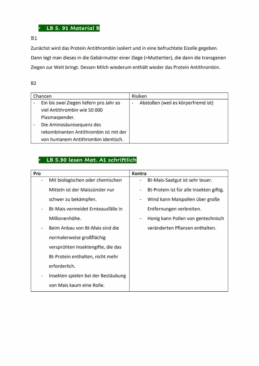 Definition
= Anwendung moderner molekularbiologischer Methoden zur Änderung der genetischen
Eigenschaften von Organismen.
Man sagt dazu auch