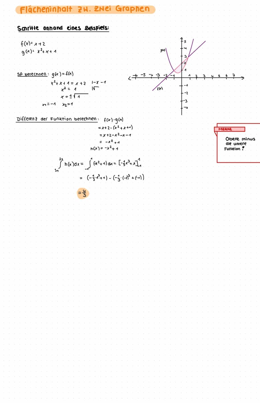 INTEGRALE
STAMMFUNKTION
um die Flächeninhaltsfunktions F(x) einer Funktion f(x) im Intervall [0;x]
zu bestimmen, bildet man die Stammfunktio