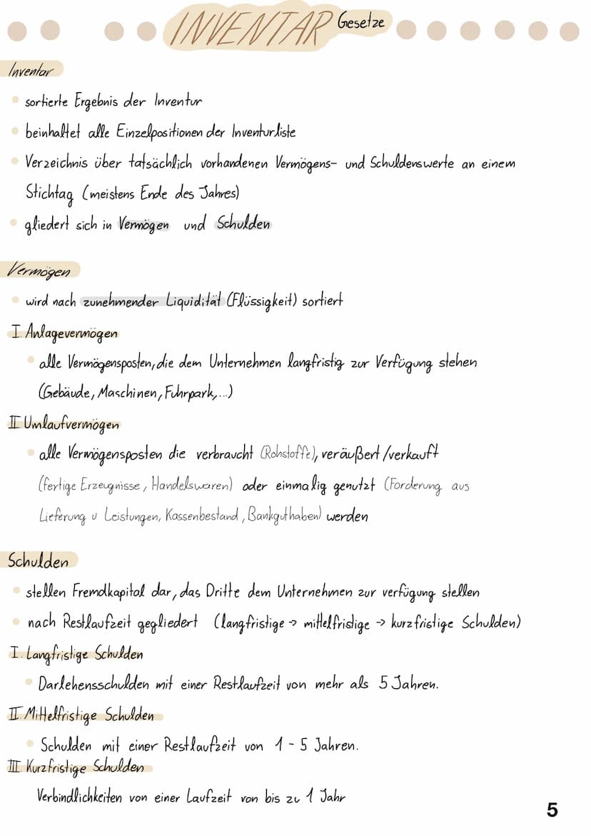 Themen
1 Gesetzliche Grundlagen der Buchführung
2 Ordnungsmäßigkeit der Buchführung
3 Inventur
4 Inventar aufstellen + Gesetze
6 Bilanz (Akt