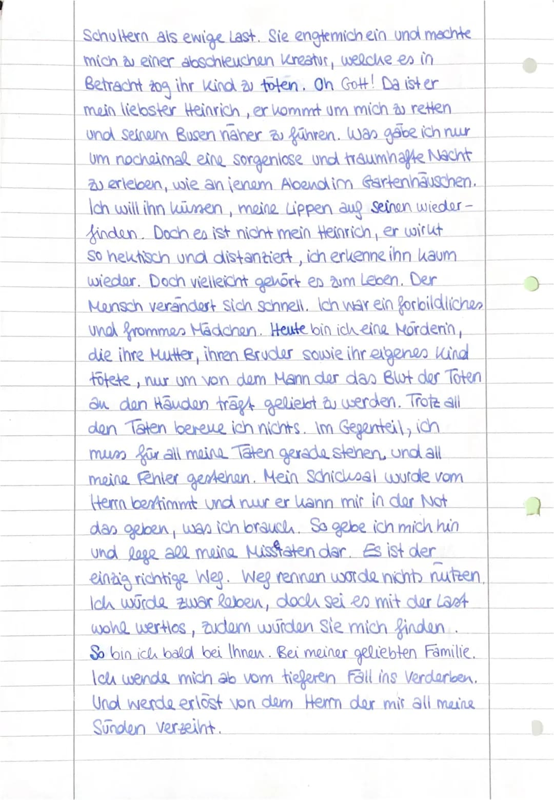 Liebstes Tagebuch,
Gretchens Tagebuch Eintrag vor der Hinrichtung:
Es klopft, es rauscht hinter der verschlossenen Tür,
ich ahne es schon, m