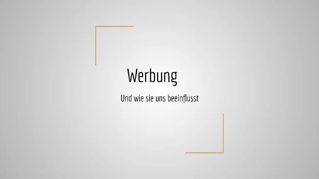 Werbung Präsentation für die Schule: Beispiele und Analyse