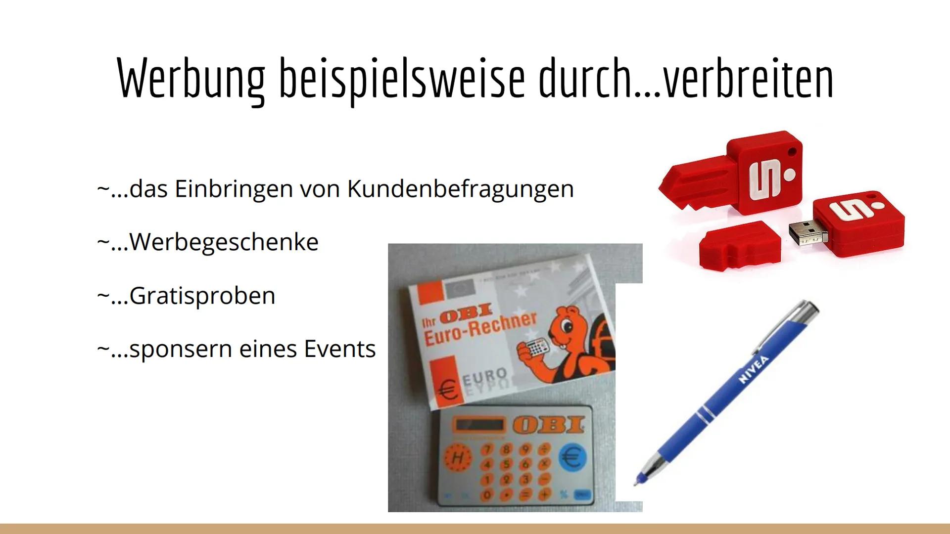 
<h2 id="wasistwerbungberhaupt">Was ist Werbung überhaupt?</h2>
<p>Werbung ist die Information über ein Produkt, eine Dienstleistung oder ei