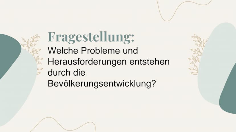Bevölkerungsentwicklung
und Migration Inhaltsverzeichnis
1) Probleme und Herausforderungen
(vgl. S. 176 f)
2) Entwicklung der Weltbevölkerun