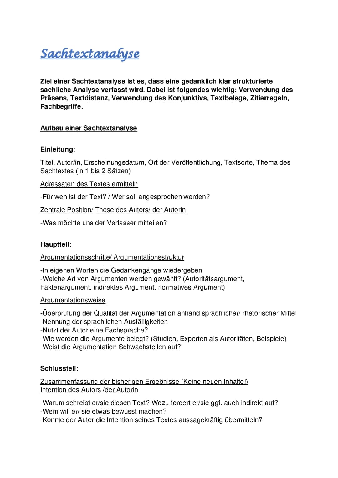 Dein leichtes Sachtextanalyse Beispiel: Anleitung, Formulierungshilfen und Lösung