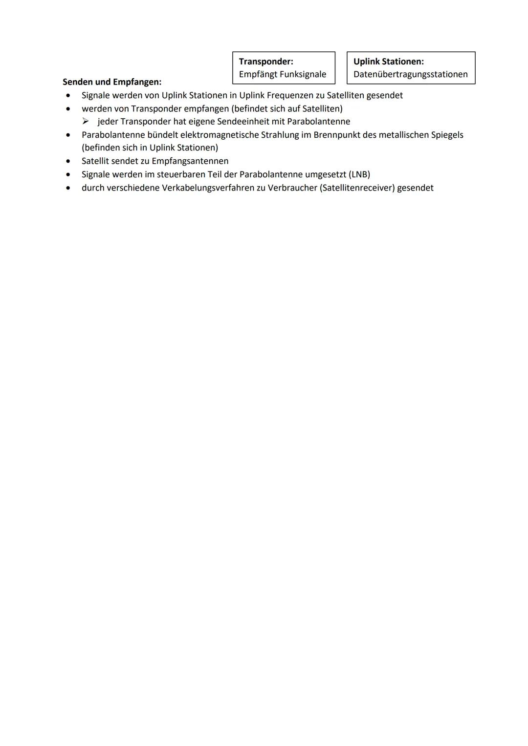 1. Definition
... Rundfunkprogramme werden über Satelliten zu Empfängern übertragen.
● meist genutzte Satelliten in Mitteleuropa: Astra und 
