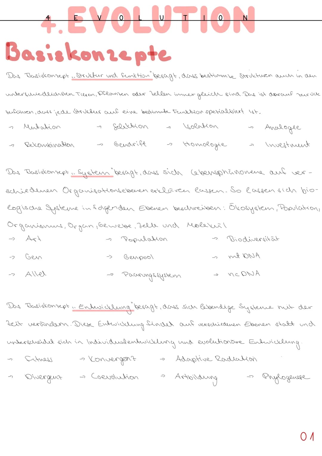 Basiskonzepte
Das Basiskonzept Struktur und Funktion " besagt, dass bestimmte Strukturen auch in den
unterschiedlichsten Teeren, Pflanzen od