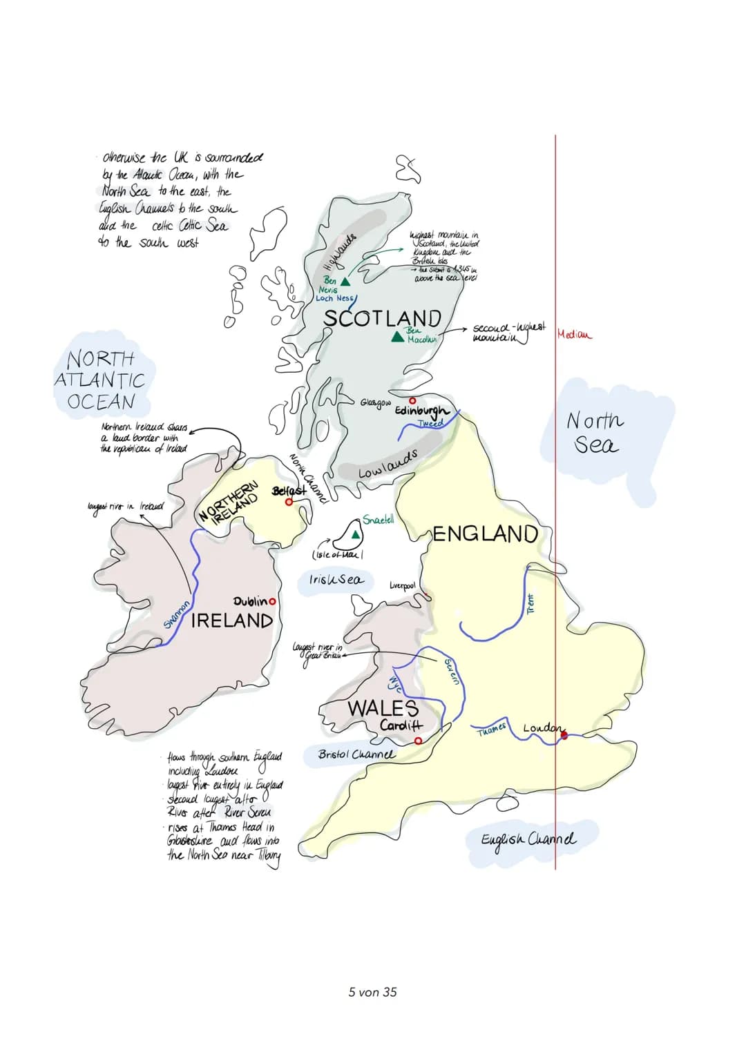 otherwise the UK is sourrounded
by the Atlantic Ocean, with the
North Sea to the east, the
English Channels to the south
celtic Celtic Sea
a