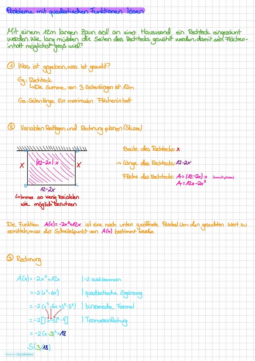 Quadratische
Gleichungen
Mide with Goodnotes Darstellungsformen
von quadratischen Funktionen
Scheitelpunktform
f(x) = a (x-dl²te
Scheitelpun