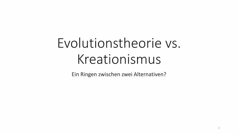  Evolutionstheorie vs.
Kreationismus
Ein Ringen zwischen zwei Alternativen?
2 1. Wie alles begann...
• ,,On the Origin of Species by Means
o