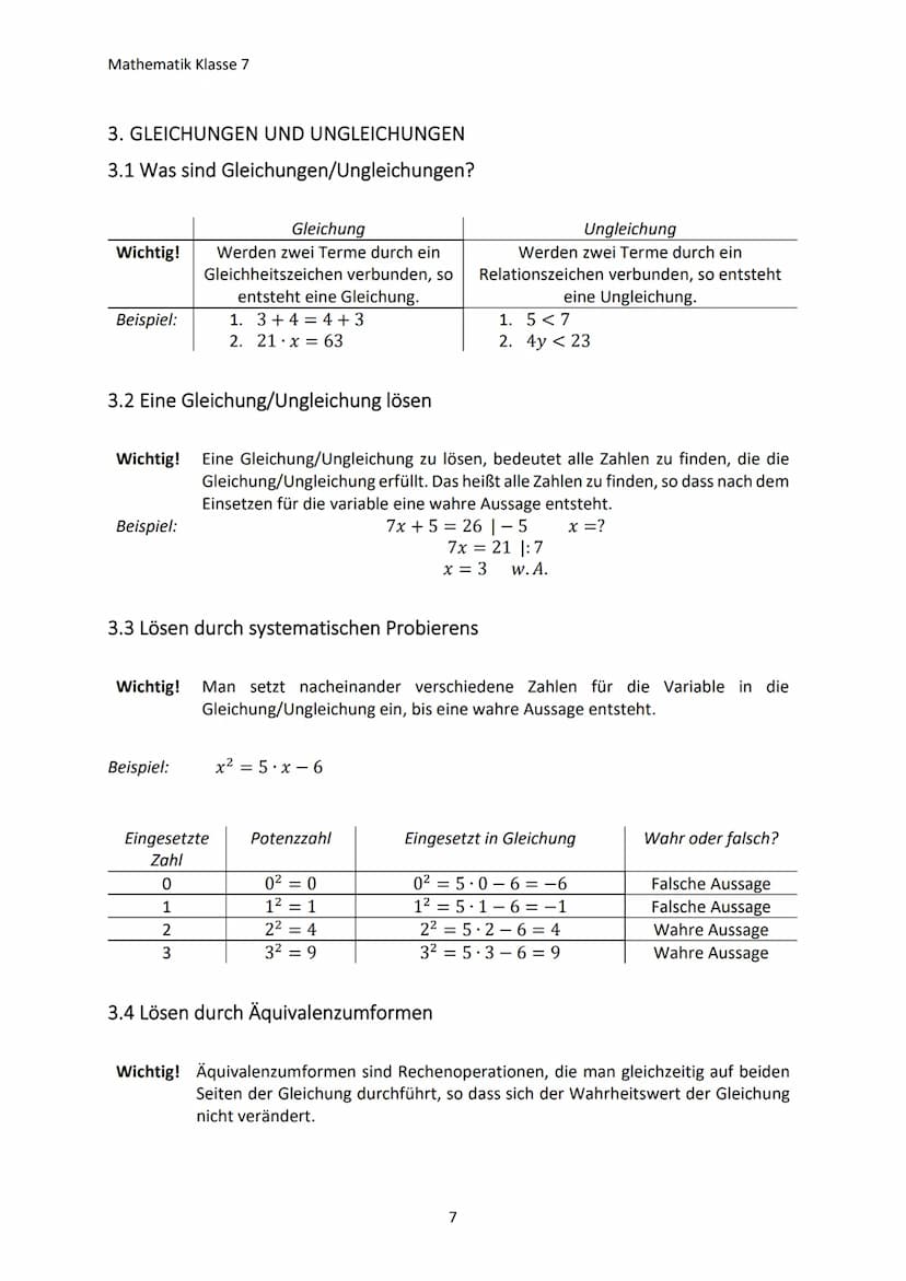 Mathematik Klasse 7
1. GEOMETRIE IN DER EBENE
1.1 Kreis und Geraden
a) Definition des Kreises
Wichtig! Auf einem Kreis liegen alle Punkte, d