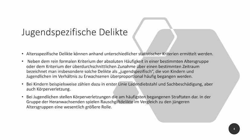 Jugendkriminalität
1 1 Definition
Die Erklärung des Begriffs Jugendkriminalität ist weit gefasst. Bei genauer
Betrachtung dieser Definition 