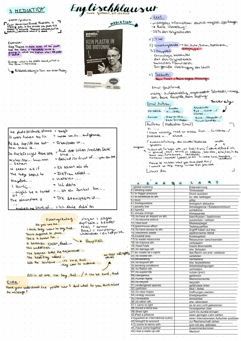 Englisch EF:
-Attitude
analysieren 3.MEDIATION
•poster / picture
Your American friend Thomas is 7
visiting you. In the streets you pass this