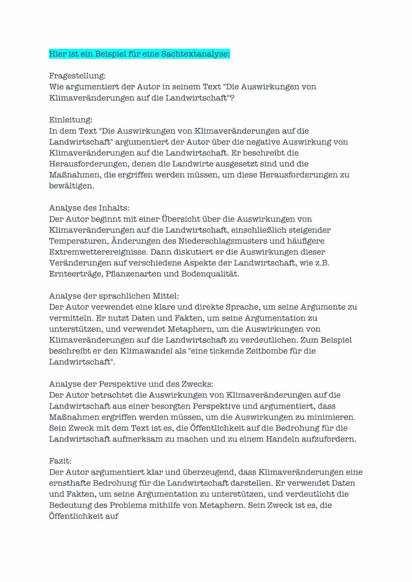 Sachtextanalyse Sachtextanalyse Aufbau
Eine Sachtextanalyse besteht aus den folgenden Schritten:
Vorbereitung: Lesen und Verstehen des Texte