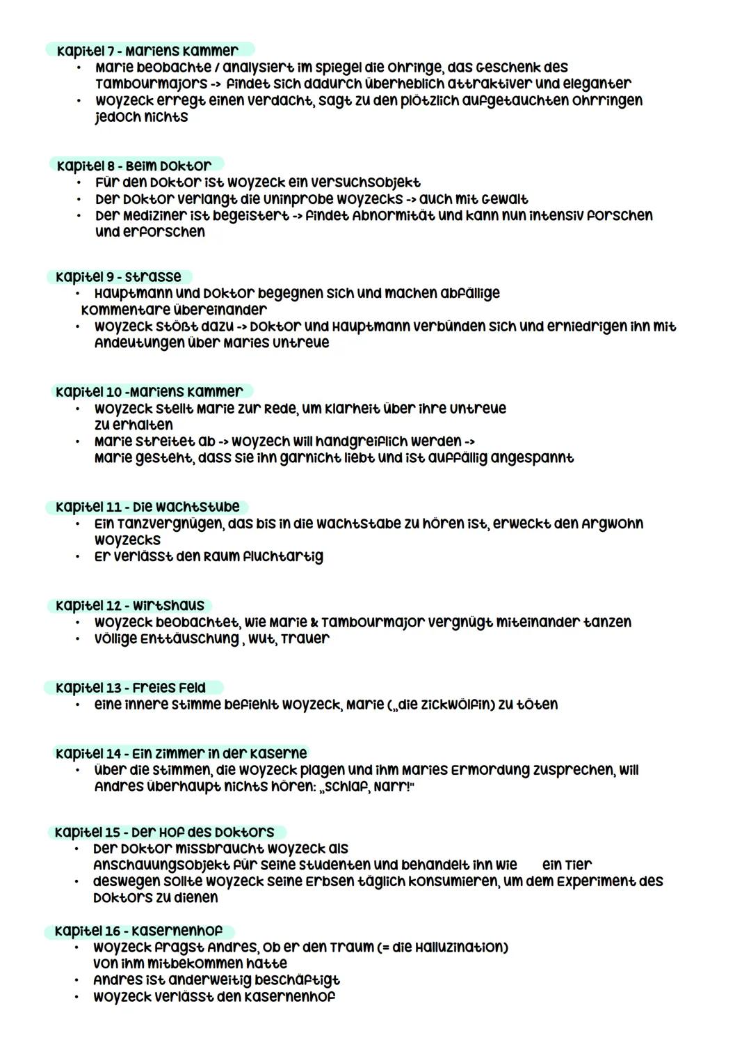 # Woyzeck - Kurzusammenfassung aller Kapitel

verlag: Hamburger LeseHefte verlag, 148. Heft
Hinweis: Reihenfolge der kapitel детаß der darge