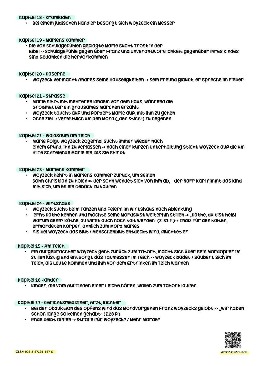 # Woyzeck - Kurzusammenfassung aller Kapitel

verlag: Hamburger LeseHefte verlag, 148. Heft
Hinweis: Reihenfolge der kapitel детаß der darge