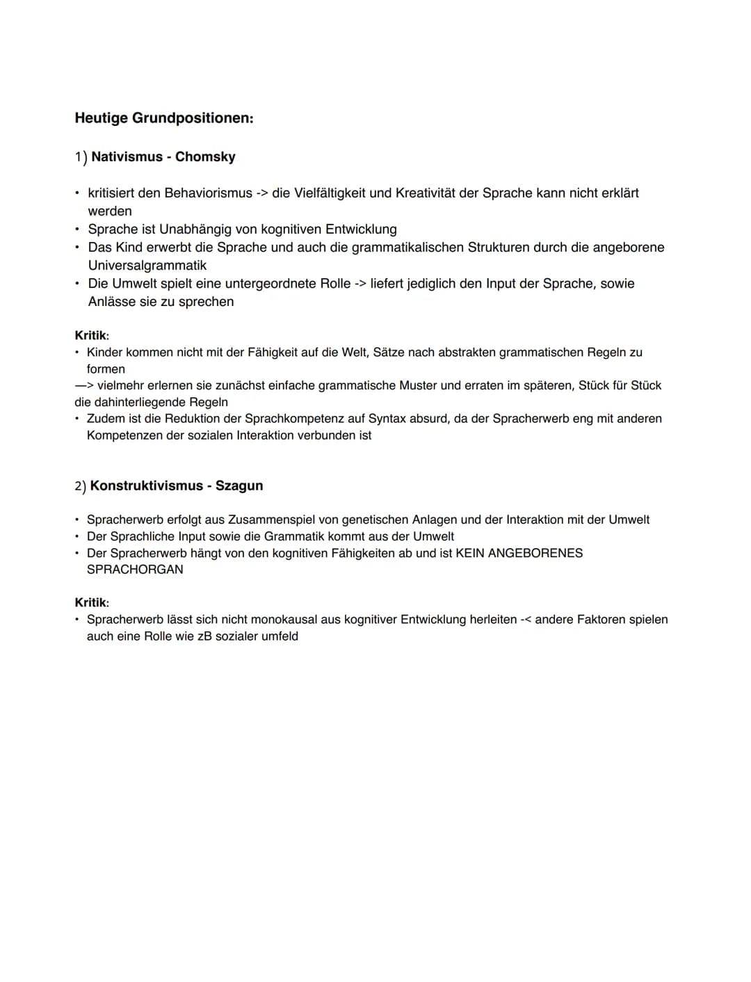 Spracherwerbstheorien:
-> beobachten den individuellen Erwerb der Sprache und deren Entwicklung beim einzelnen Kind
-> dabei unterscheidet m