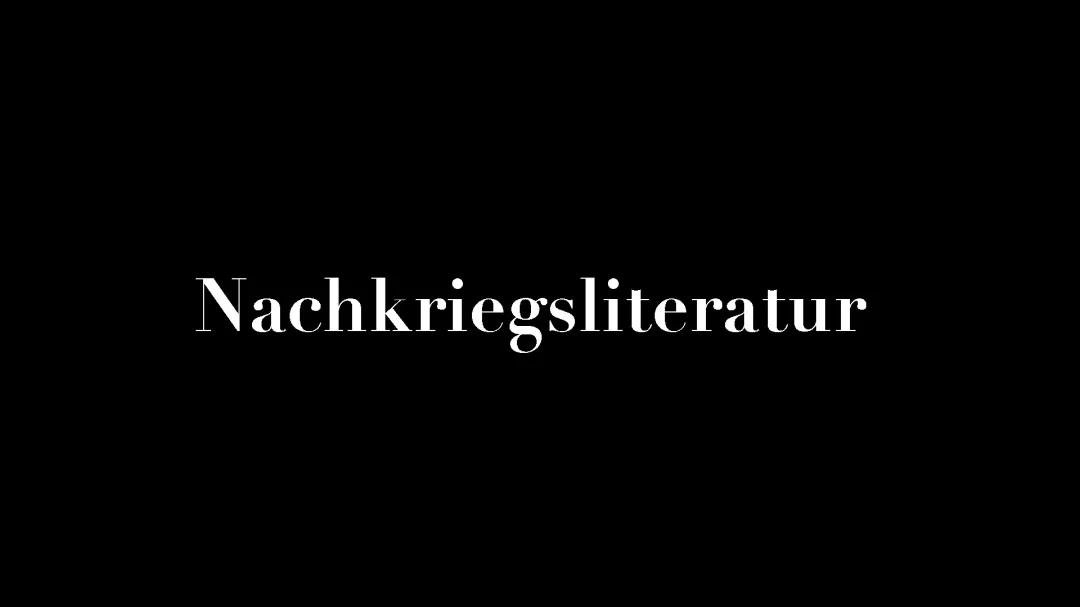 Nachkriegsliteratur 